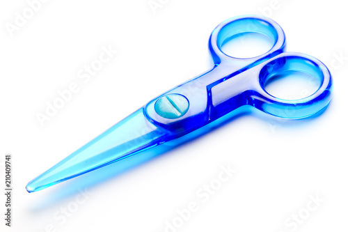 blue plastic scissors
