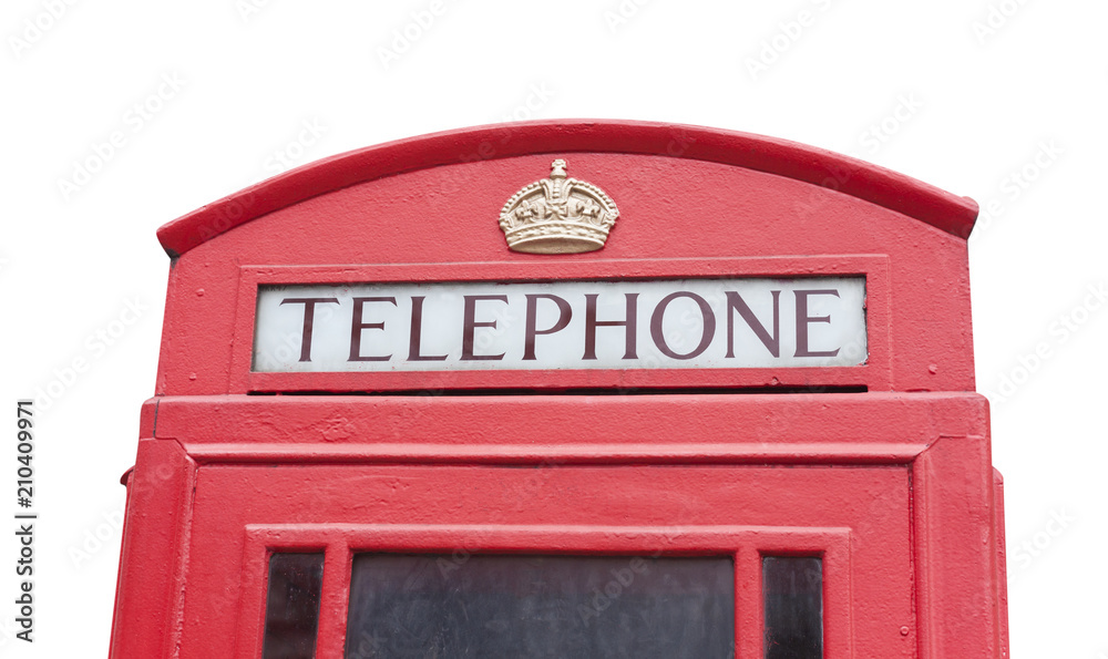 red telephone cabin in London city. isolated on white red telephone cabin in London city. isolated on white