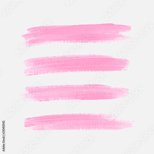 Acrylic art brush painted textured stripes set isolated vector background. Watercolor stroke set.