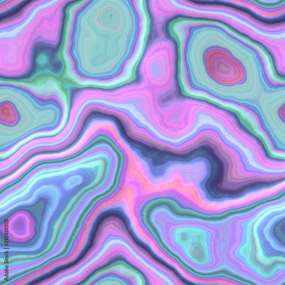 Fototapeta premium marble agate stony seamless pattern texture background - cute baby pink, green, blue and violet color - smooth surface