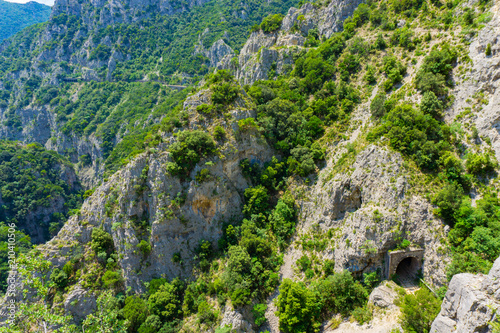 Asopos gorge, the natural boundary between Oiti and Kalidromos mountain at national park of Oiti in Central Greece