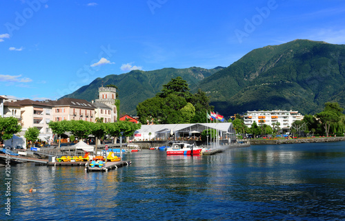South-Switzerland: Boats at Ascona at Lago Maggiore in Ticino
