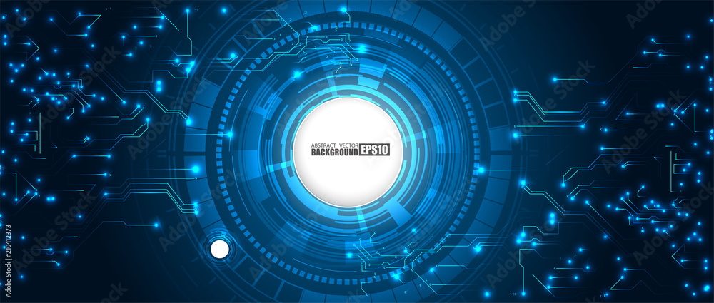 Obraz premium Abstract technology HUD background Hi-tech communication concept futuristic digital innovation background vector illustration