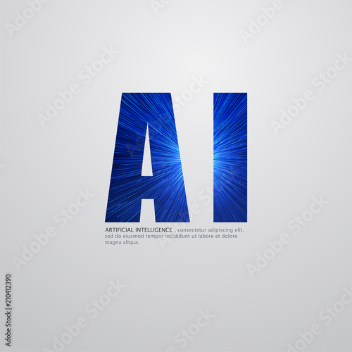 AI Letter (Artificial Intelligence) Easy to use for adding text and captions to your photos. Vector illustration