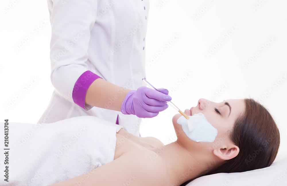 Spa facial mask application. Spa beauty organic facial mask application at day spa salon. Spa facial mask application. Spa beauty organic facial mask application at day spa salon.