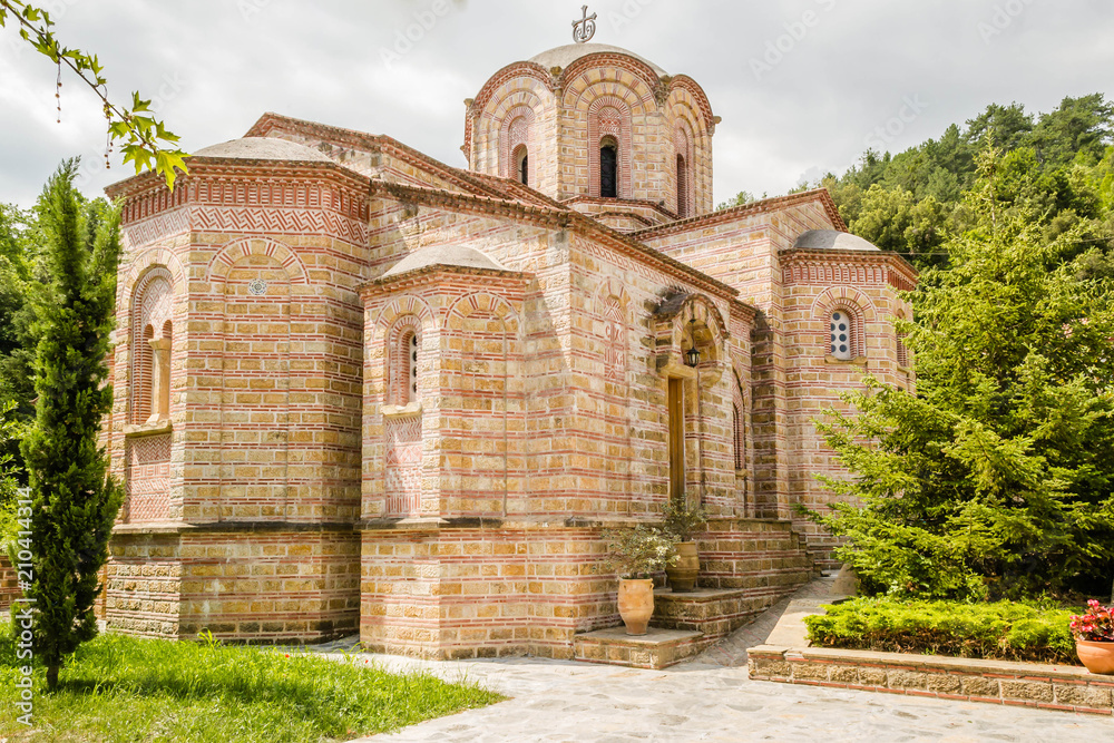 Leptokaryá, Greece - June 07, 2018: Olympus - New Orthodox monastery of St. Dionysius the village of Litohoro 