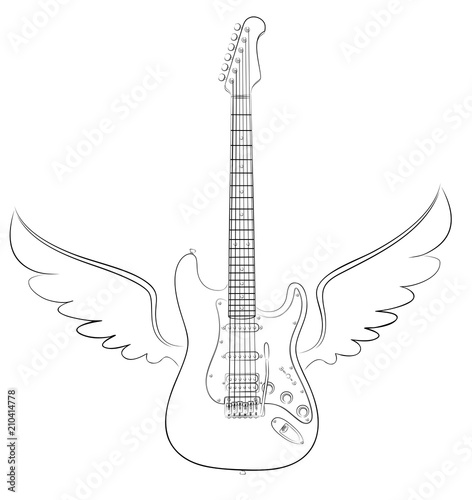 Guitar with wings.