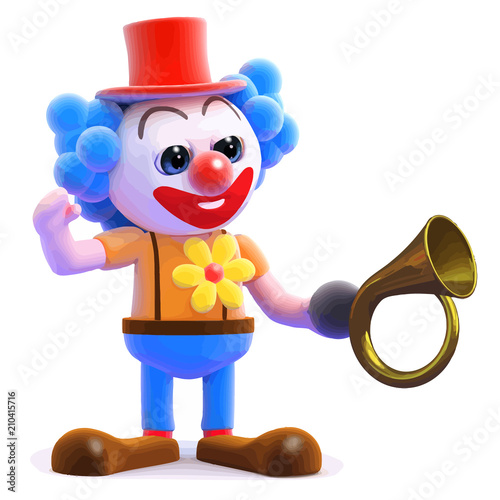 Vector 3d Clown honks his horn