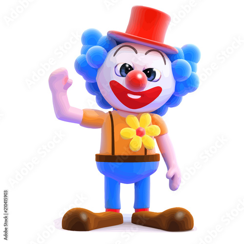 Vector 3d Clown waving
