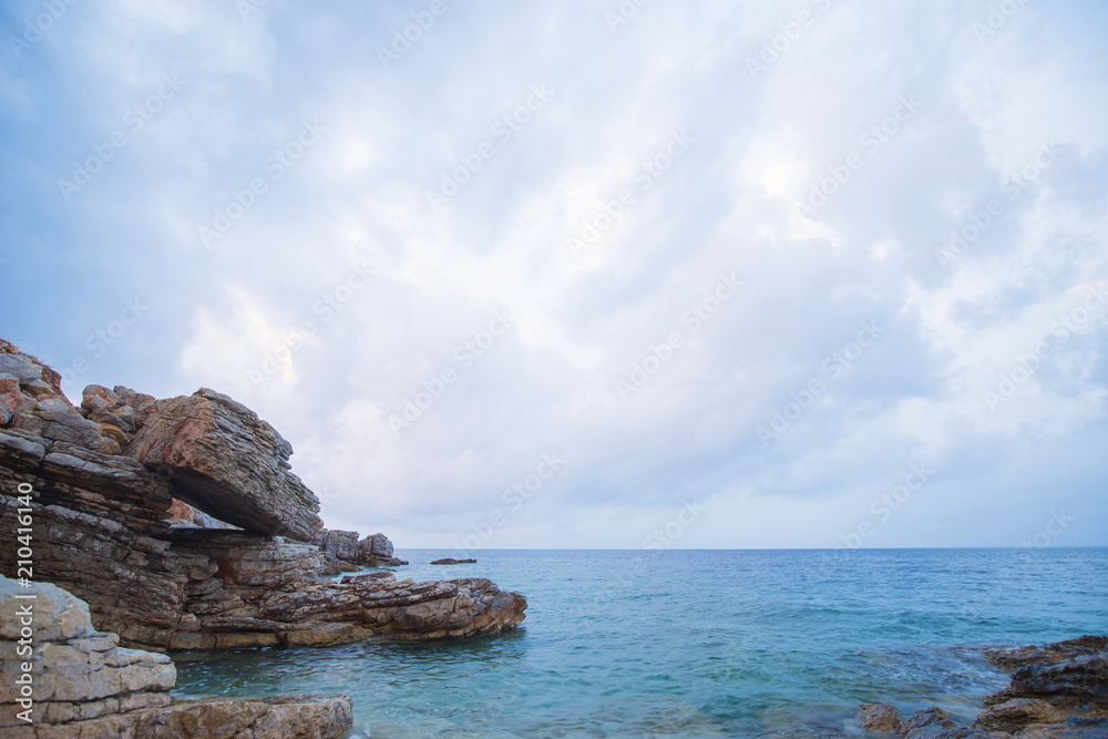 A stone ridge in the sea