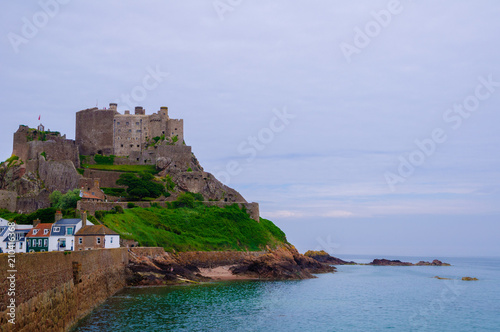 Mont Orgueil Castle at sunset  Gorey  Jersey  England.