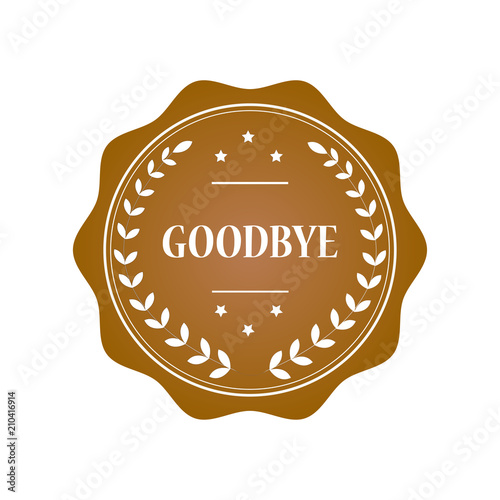 Goodbye stamp illustration design