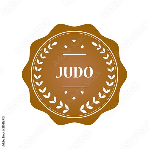 Judo stamp illustration design