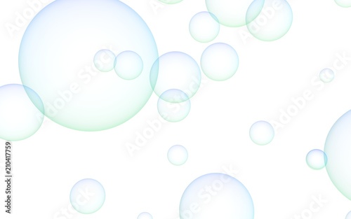 Light pastel colored background with pink bubbles. Wallpaper  texture blue balloons. 3D illustration