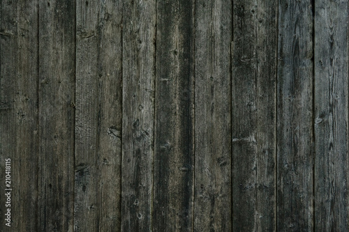Close up of green wooden fence panels