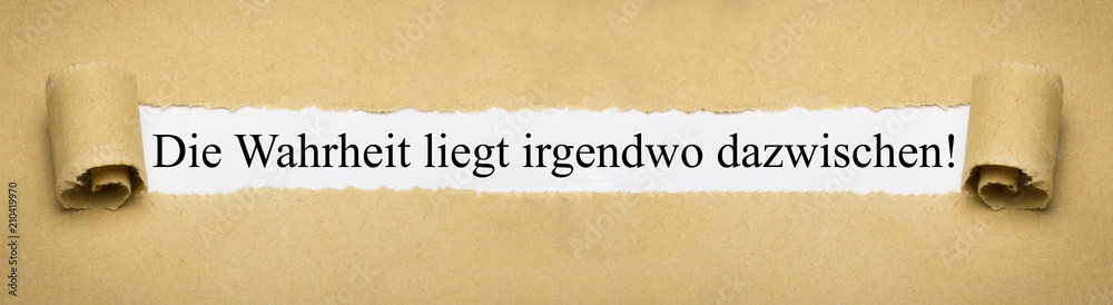 Die Wahrheit liegt irgendwo dazwischen! Die Wahrheit liegt irgendwo dazwischen!