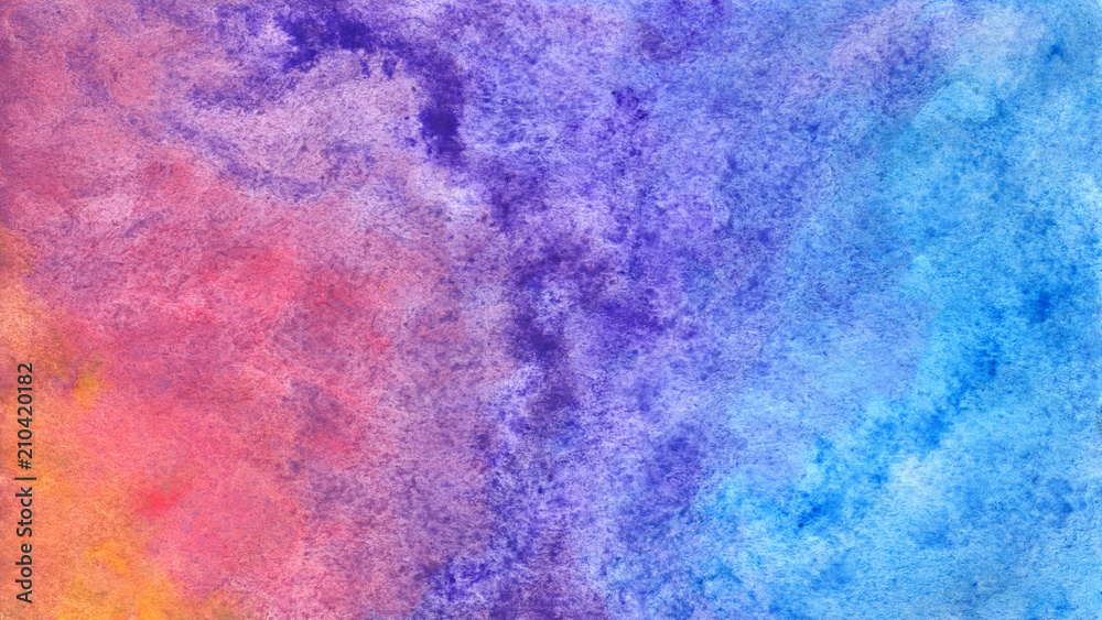 Multicolored abstract background in watercolor 