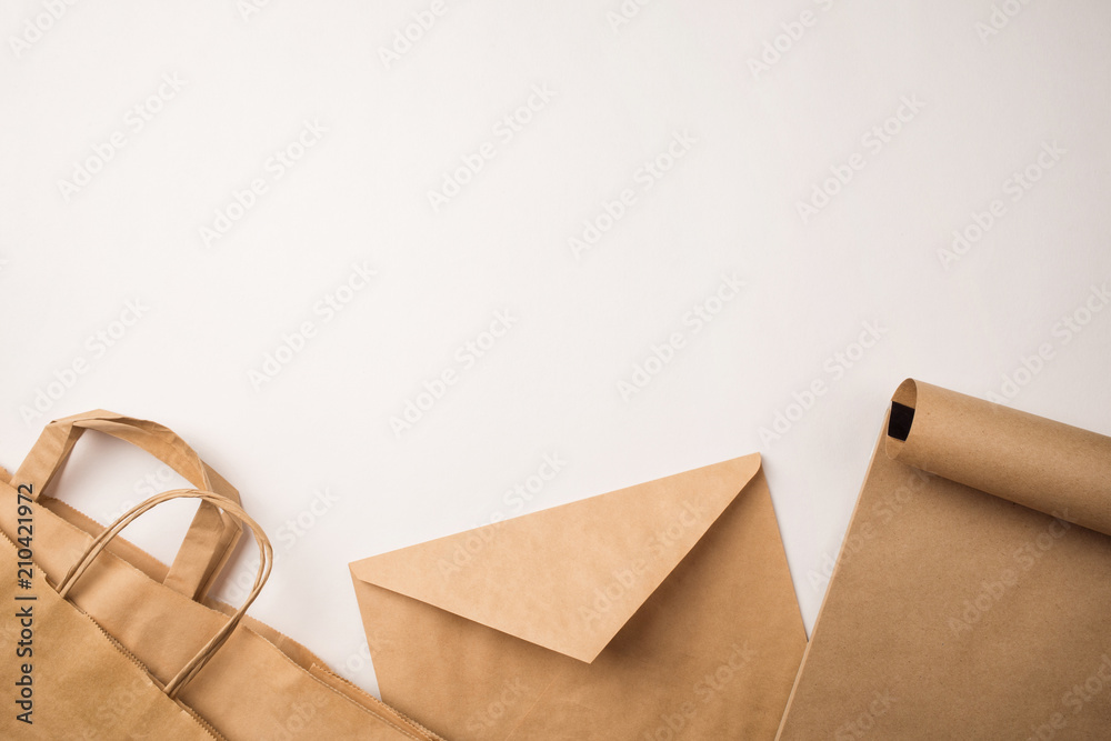 products made from recycled paper. concept: environmental protection, nature conservation, recycle products made from recycled paper. concept: environmental protection, nature conservation, recycle