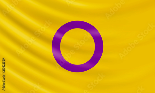 Background with waving intersex flag.Vector design template for Intersex Awareness Day, Intersex Day of Solidarity.