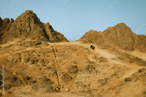 simple hiking in egypt on the mountain 