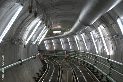 Tokyo,Japan-June 22,2018: Second Tagara river   rainwater storage trunk line is a water storage tunnel to control inundation being built fifty meters below ground. photo