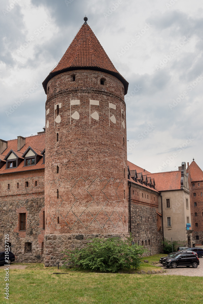 Tower of gothic teutonic Knights castle in Bytow. Poland