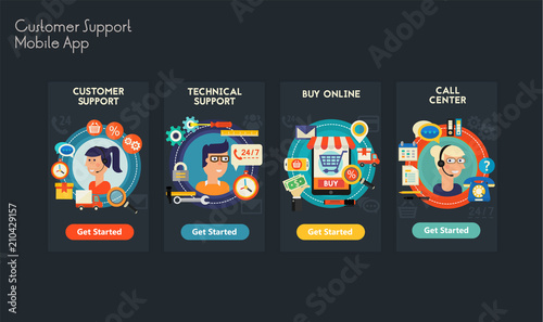 Flat design responsive UI mobile app