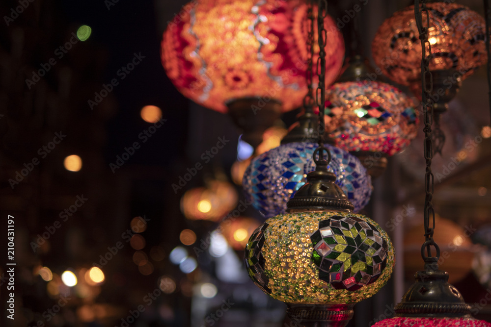 Background, Middle Eastern lanterns close-up