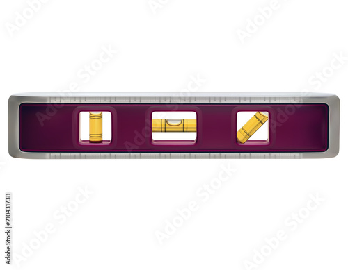 Spirit level isolated on white. Realistic Vector 3d illustration