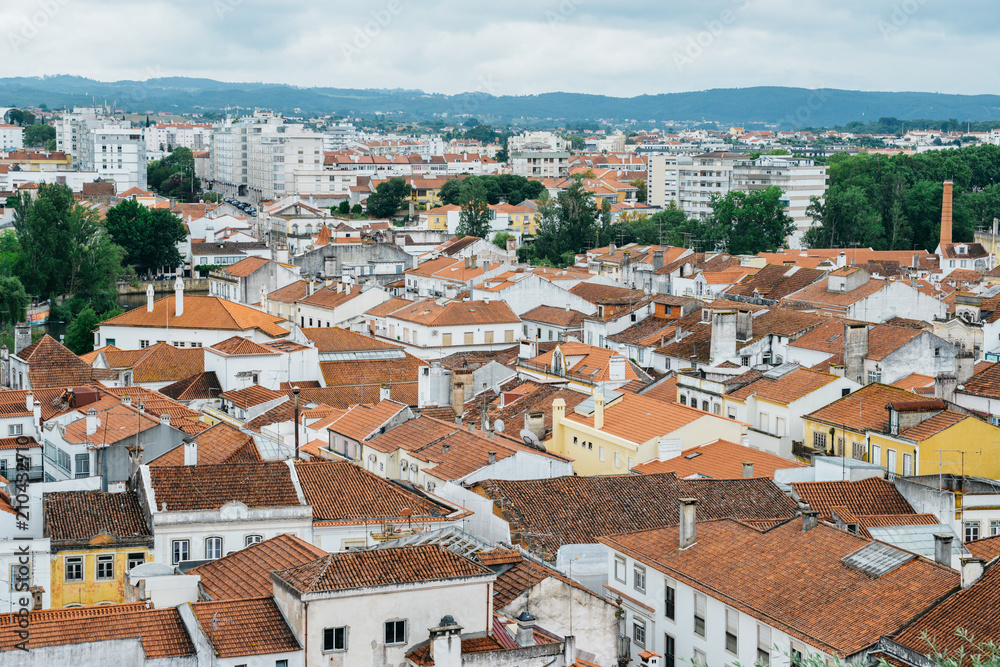 aerial view Old Town Tomar, Portugal