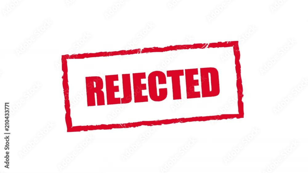 Rubber stamp stamped rejected text, alpha channel included