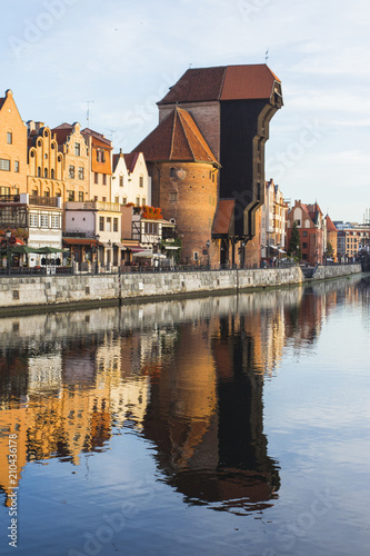 Gate-crane is a historical city gate with a lifting mechanism in Gdansk. Poland