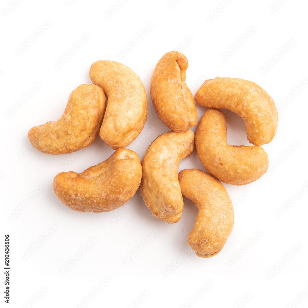 cashew nuts on white background cashew nuts on white background