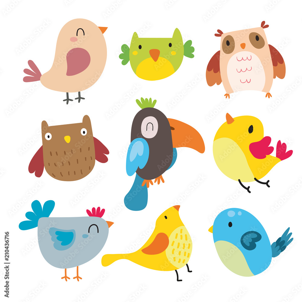 birds character vector design birds character vector design