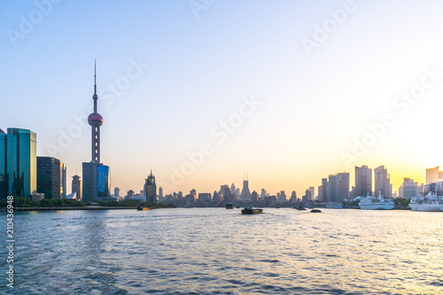 Canvas Print panoramic city skyline in shanghai china