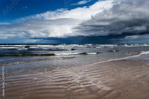 Windy day by Baltic sea, Liepaja, Latvia.