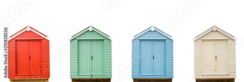 Fotografie Four Vintage Beach Huts