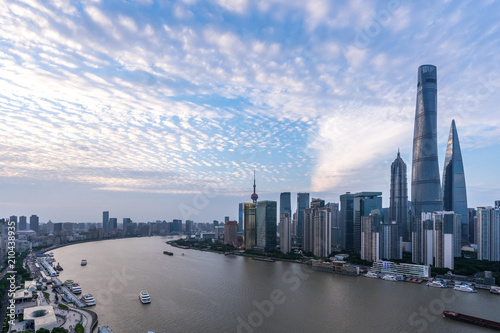 Photography panoramic city skyline in shanghai china