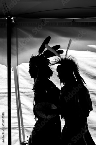 Traditional Aboriginal Pow wow silhouette