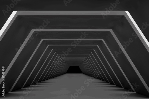 abstract 3d tunnel interior