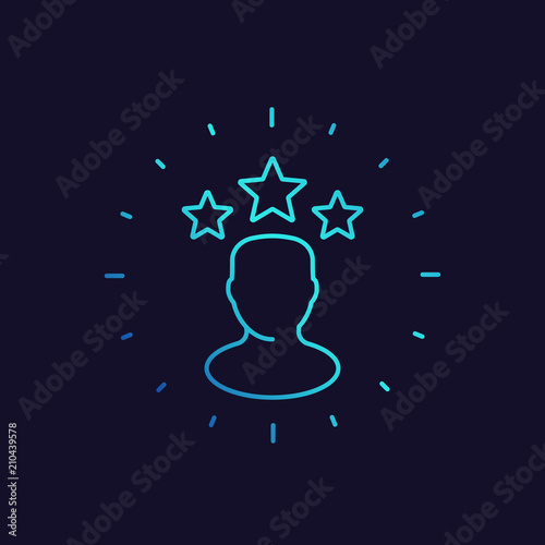 celebrity icon, linear vector