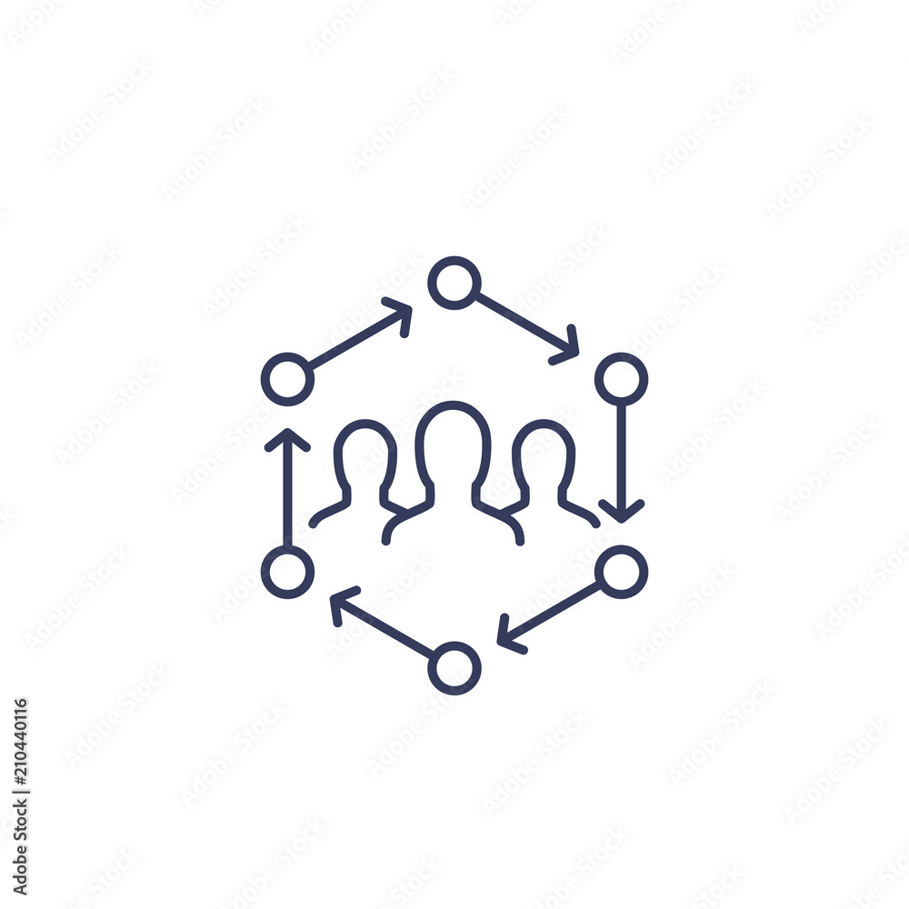 people interacting, line icon people interacting, line icon