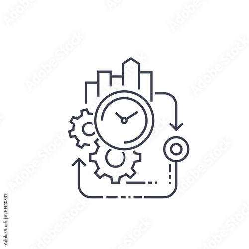 production cycle, efficiency line icon