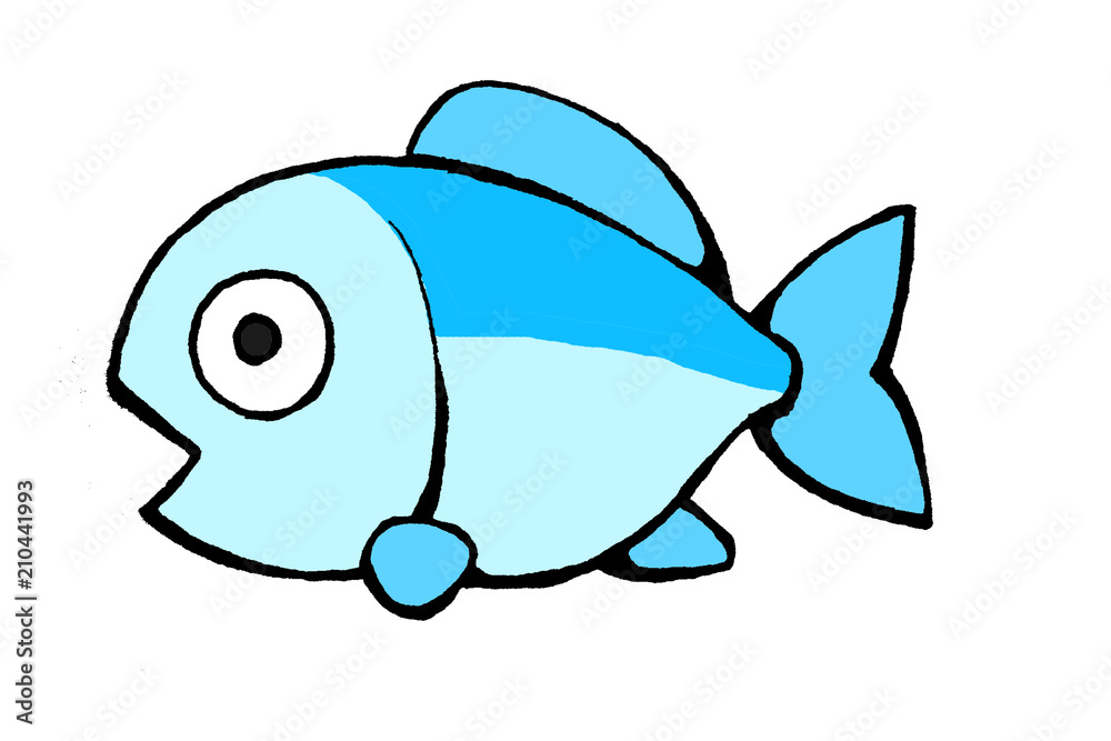 Obraz premium 魚 cartoon fish on white background