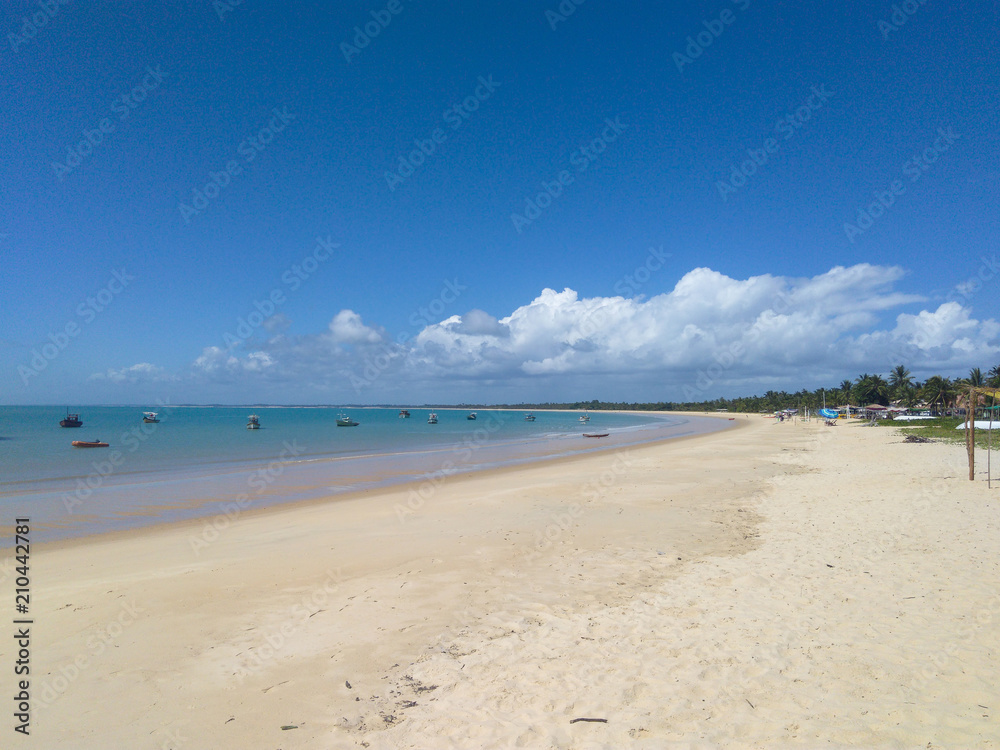 Ponta do corumbau beach view, sand, sea, beach and ladscape - Areia, mar, praia e beleza (Paradisiacal beach in Prado - Bahia - Brazil)