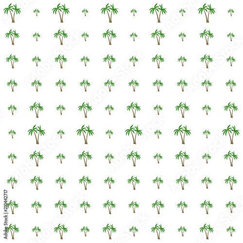 Coconut palm tree pattern textile material tropical forest background. Subtropical vector wallpaper repeating pattern. Awesome tropical plants  coconut trees  beach palms textile background design.