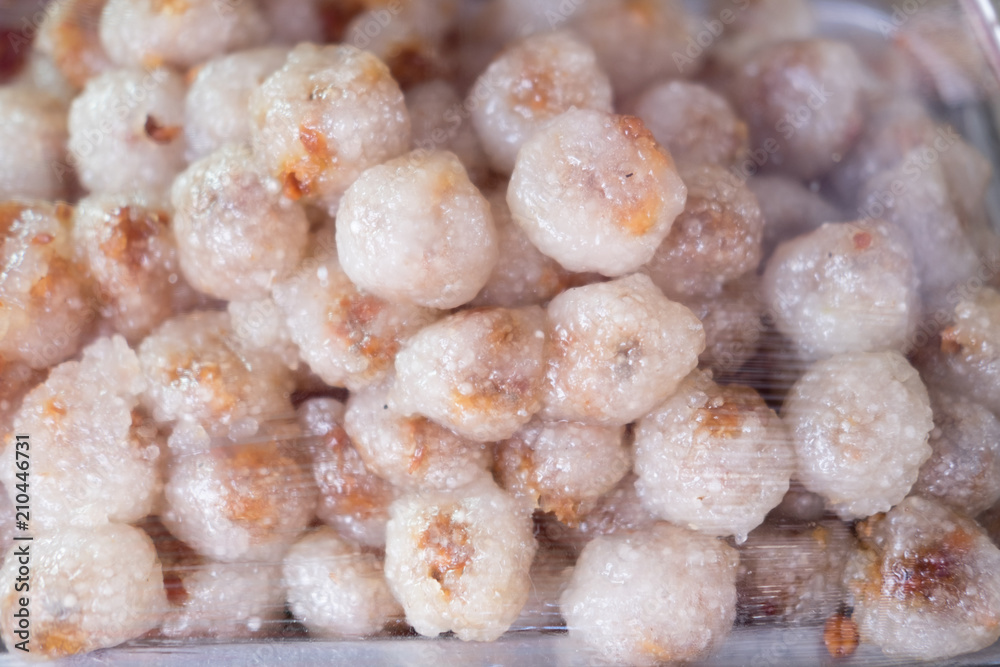Steamed flour with peanut and pork filling Steamed flour with peanut and pork filling