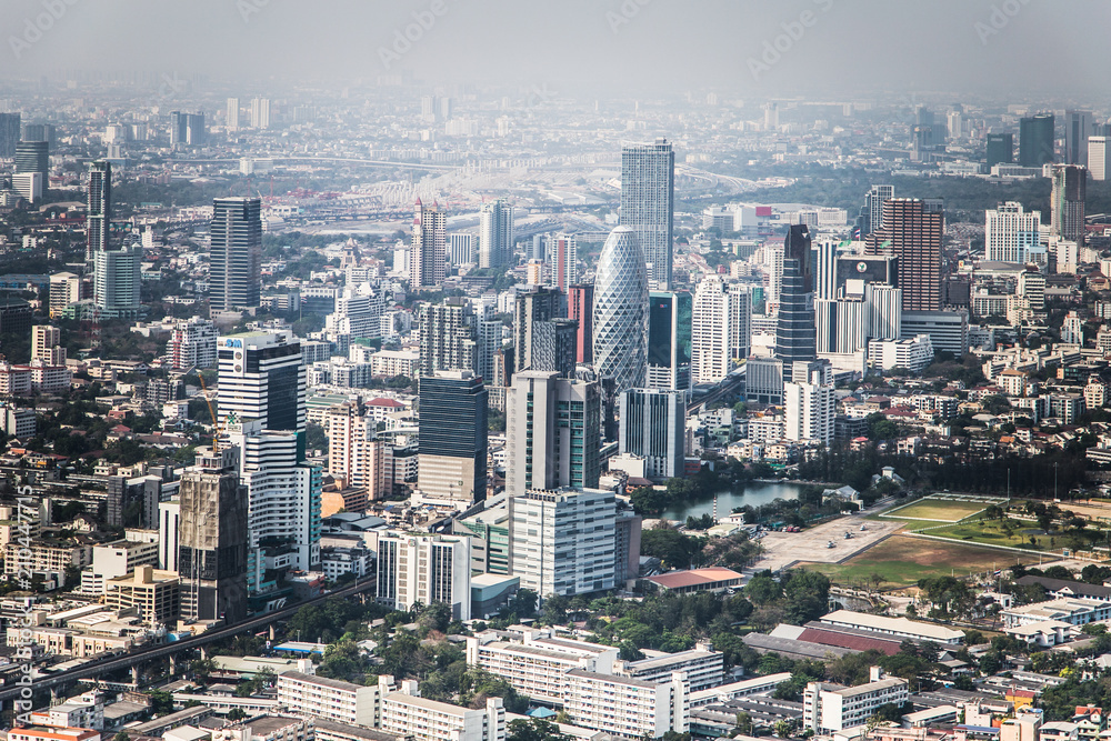Panorama of Bangkok, Thailand. Skyscrapers of Bangkok city 