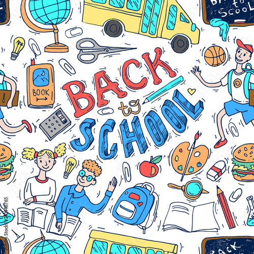 Beautiful hand drawn set of vector illustration back to school.