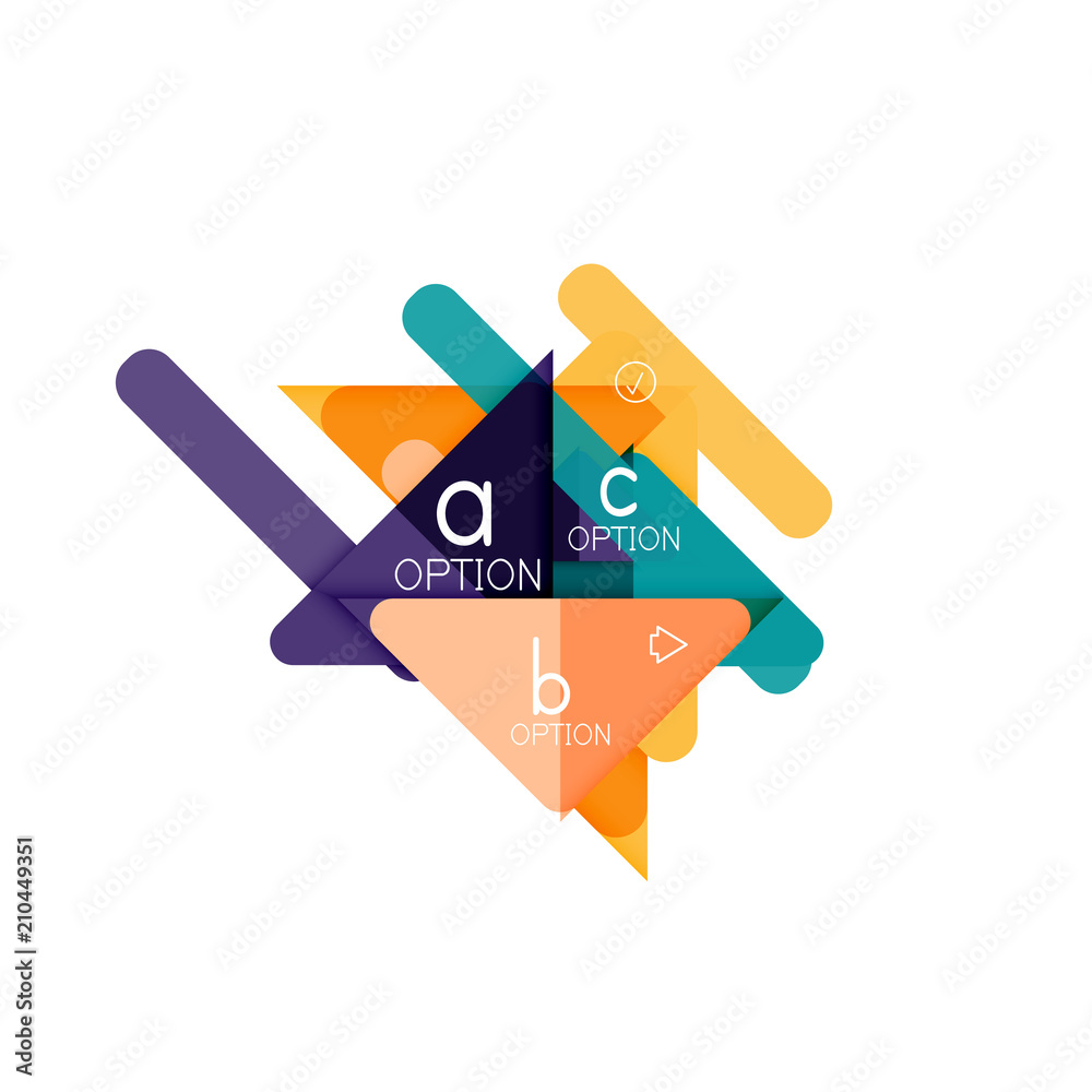 Triangle data visualization design, option infographic layout